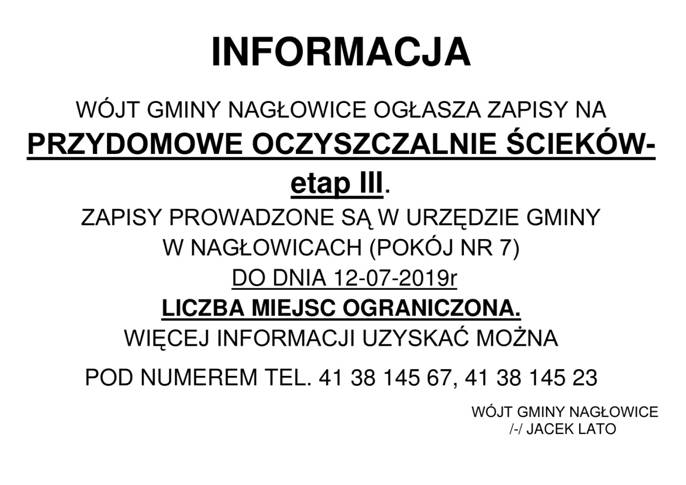zapisy przydomowe oczyszczalnie